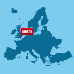 European map and London city