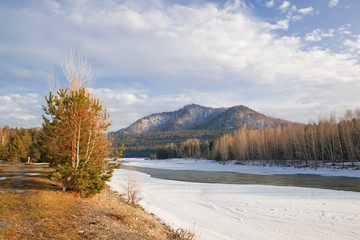 Fototapeta na wymiar mountain river landscape