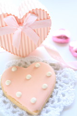 homemade heart shaped icing cooking with gift box