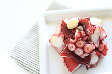 Japanese food ingredient, boiled octopus from Hokkaido © jreika