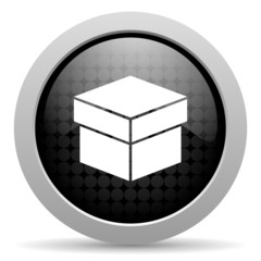 box black circle web glossy icon