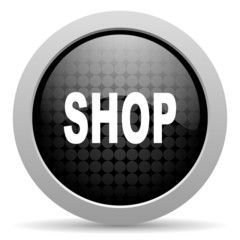 shop black circle web glossy icon