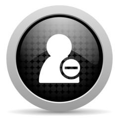 remove contact black circle web glossy icon