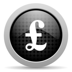 pound black circle web glossy icon