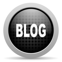 blog black circle web glossy icon
