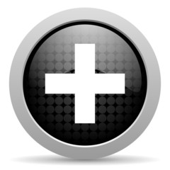Obraz premium emergency black circle web glossy icon