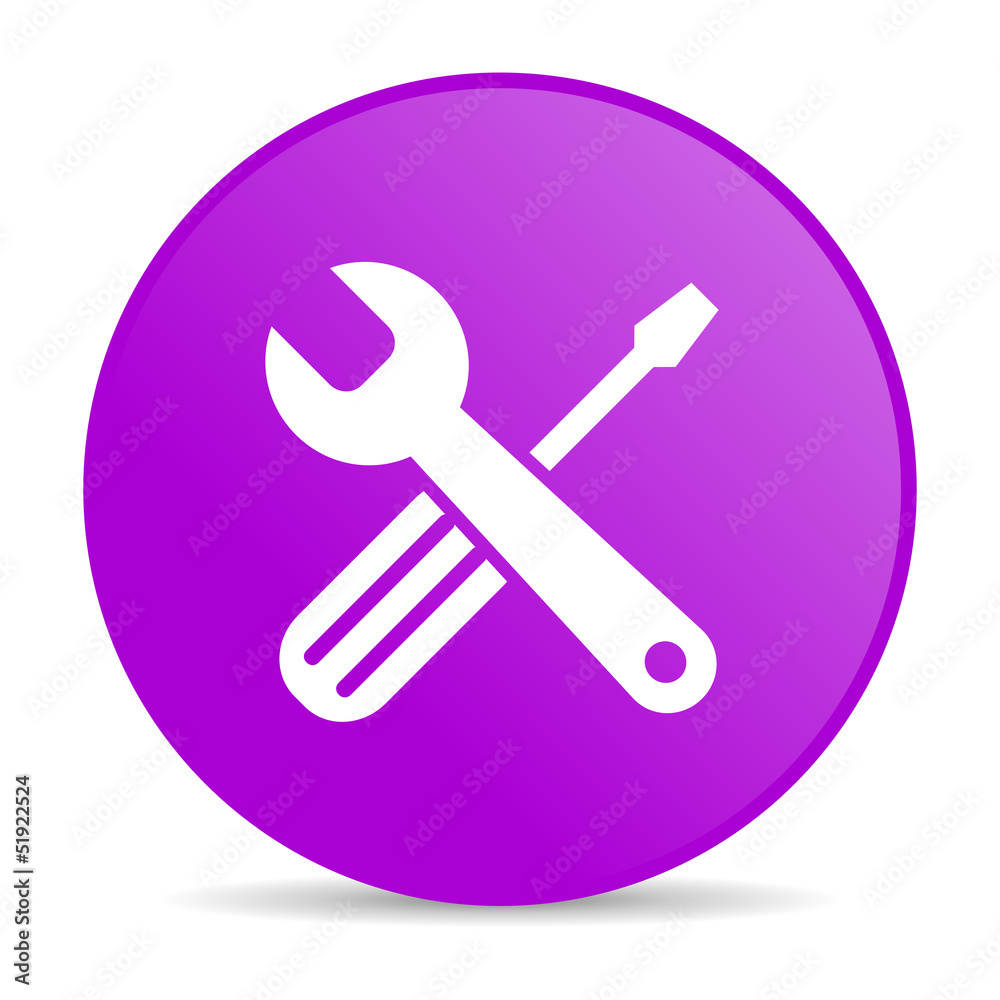 Poster tools violet circle web glossy icon