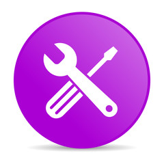 tools violet circle web glossy icon