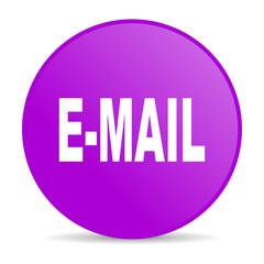 mail violet circle web glossy icon