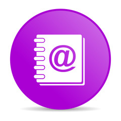 address book violet circle web glossy icon