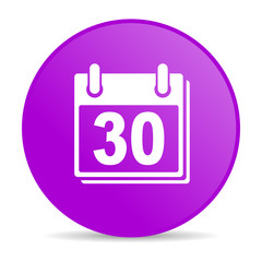 calendar violet circle web glossy icon