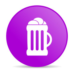 beer violet circle web glossy icon