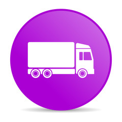 delivery violet circle web glossy icon