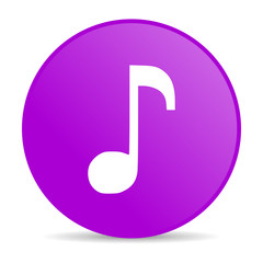 music violet circle web glossy icon