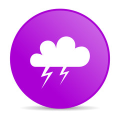 weather forecast violet circle web glossy icon