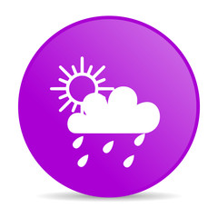 weather forecast violet circle web glossy icon