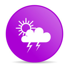 weather forecast violet circle web glossy icon