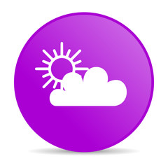 weather forecast violet circle web glossy icon