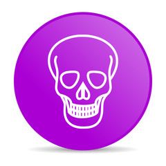 skull violet circle web glossy icon
