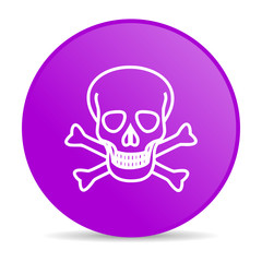 skull violet circle web glossy icon