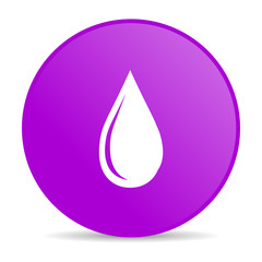 water drop violet circle web glossy icon