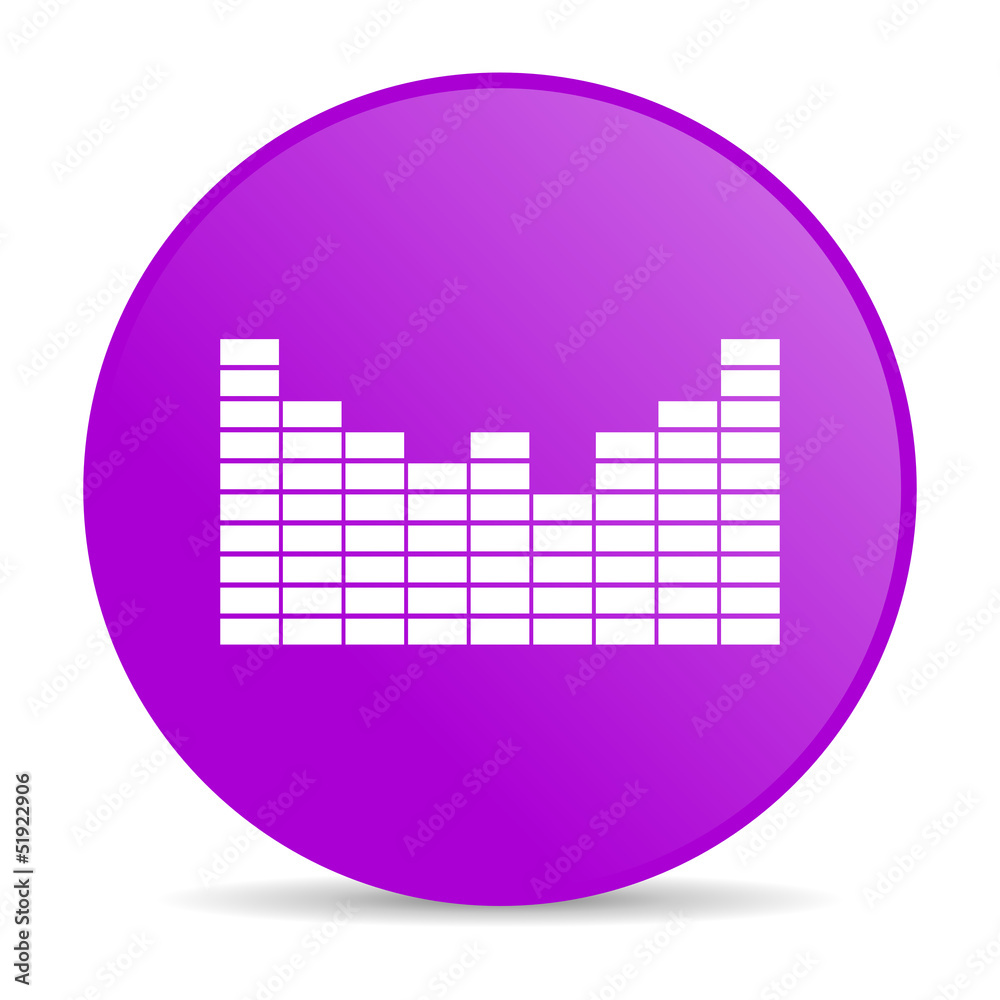Poster sound violet circle web glossy icon