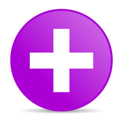 Obraz premium emergency violet circle web glossy icon