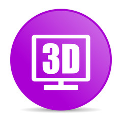3d display violet circle web glossy icon