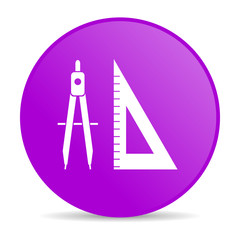 e-learning violet circle web glossy icon