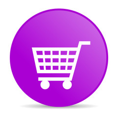 shopping cart violet circle web glossy icon