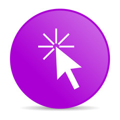 click here violet circle web glossy icon