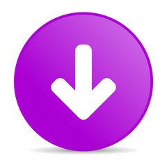 arrow down violet circle web glossy icon