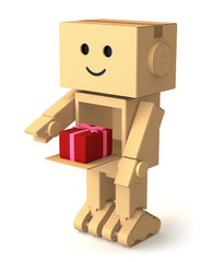 Cardboard robot and gift