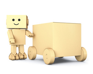 Cardboard robot and paper car