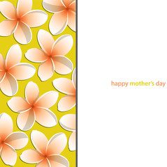Happy Mother's Day Frangipani (Plumeria) card in vector format.