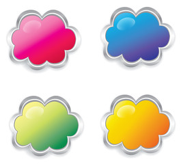 Colorful 3d cloud collection set