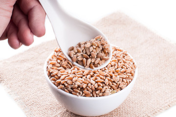 a lot of grain in a vessel