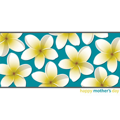 Frangipani Mother's Day card in vector format.