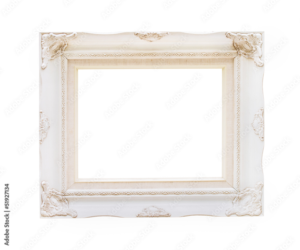 Wall mural Vintage photo frame isolated on white background