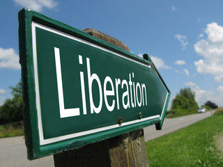 Liberation signpost along a rural road