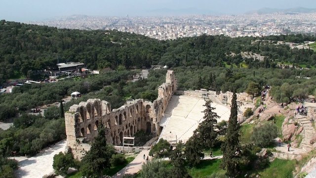Odeon of Herodes Atticus stone theater at the Athenian Acropolis