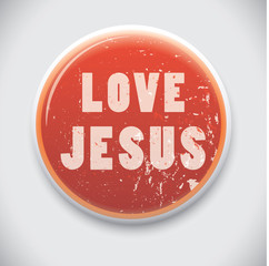 Love Jesus - Vectore Button Badge