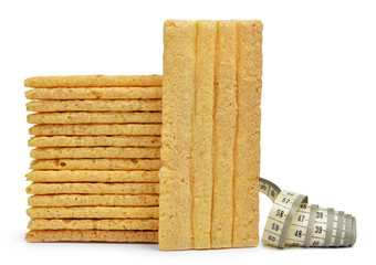 wheat slices with measuring tape