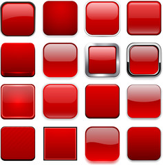 Square red app icons.