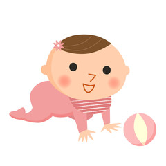 赤ちゃんとボール（女の子）