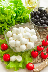 Ingredients for Caprese salad