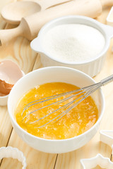 Whisking eggs