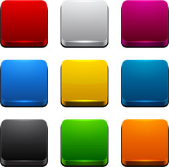 Square 3d color icons.