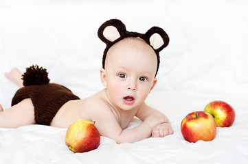 Baby in a bear costume