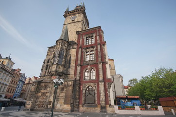 Fototapeta na wymiar Old Clock Tower, Stare Mesto, Prague